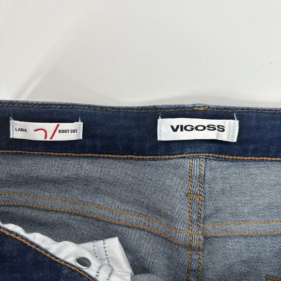 Vigoss Jeans Womens 29 Blue Bootcut Stretch High Rise Exposed Button Fly Lana - Picture 8 of 16